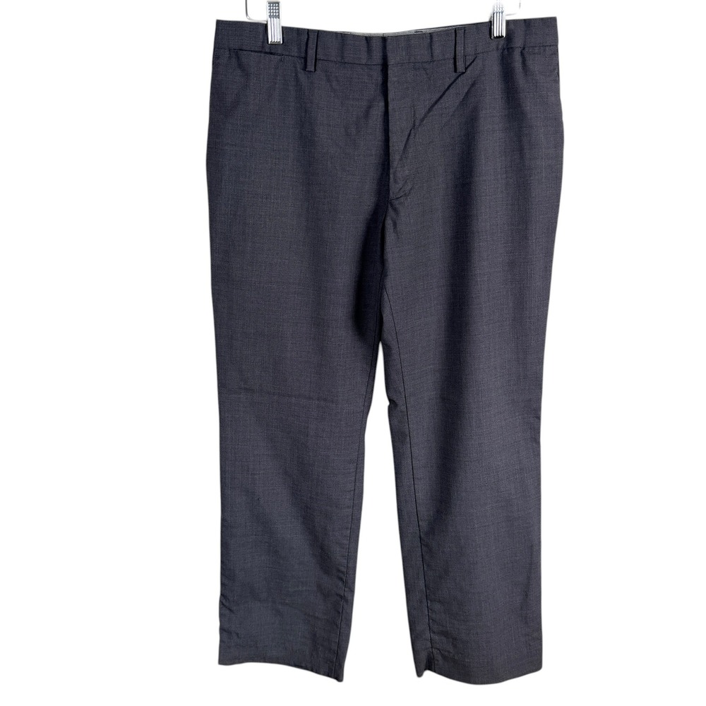 Banana Republic Classic Fit Dress Pants Men 33x29 Gray 100% Wool Flat Front